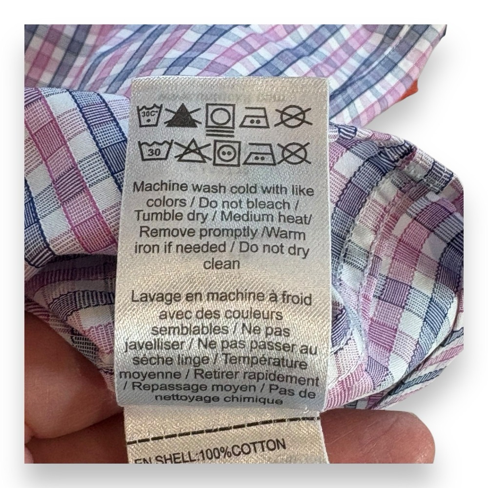 UNTUCKit Size L Button Down Shirt Collared Long Sleeve Slim Fit Wrinkle Free - Picture 9 of 10